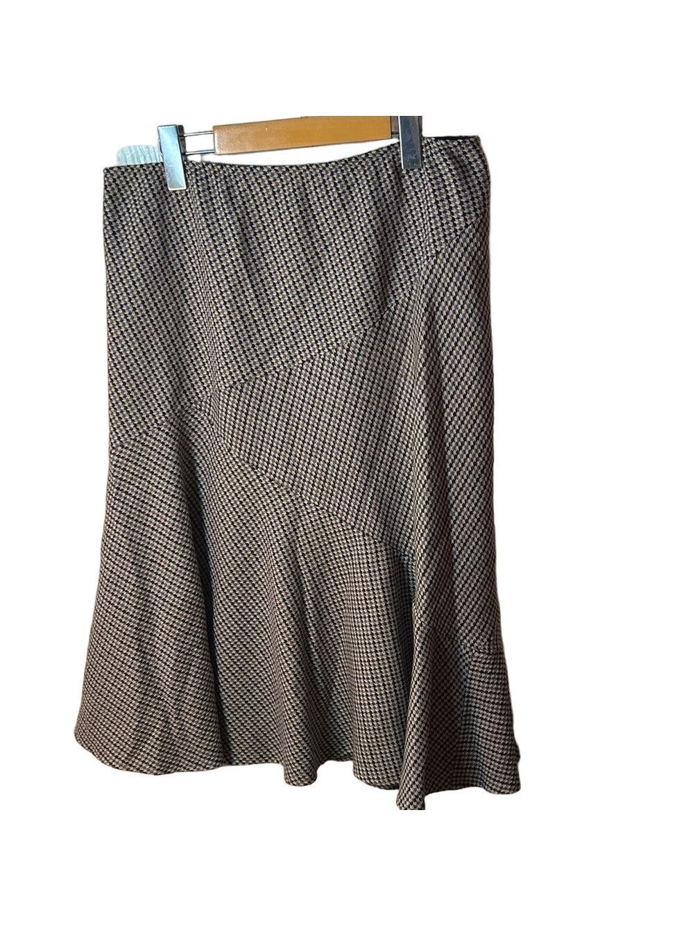 Anne Klein vintage wool aline purple and green midi skirt size 12